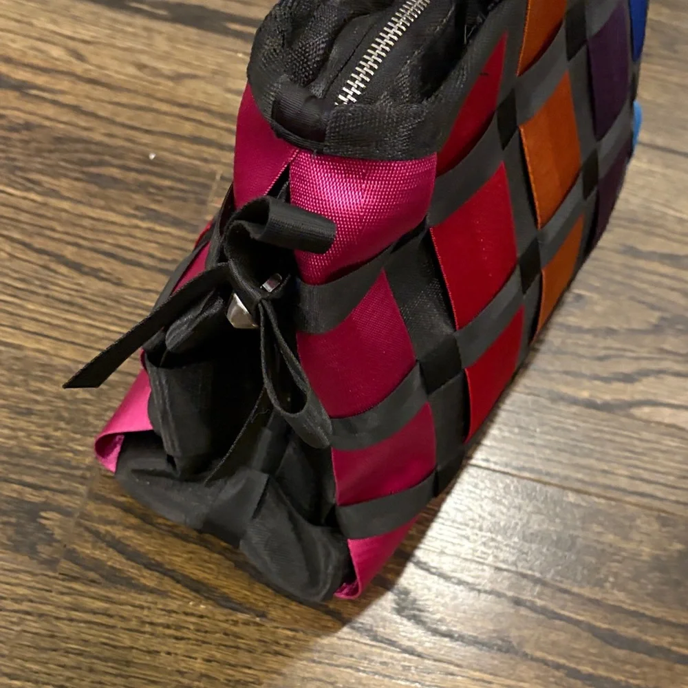 Multicolor Woven Tote Bag